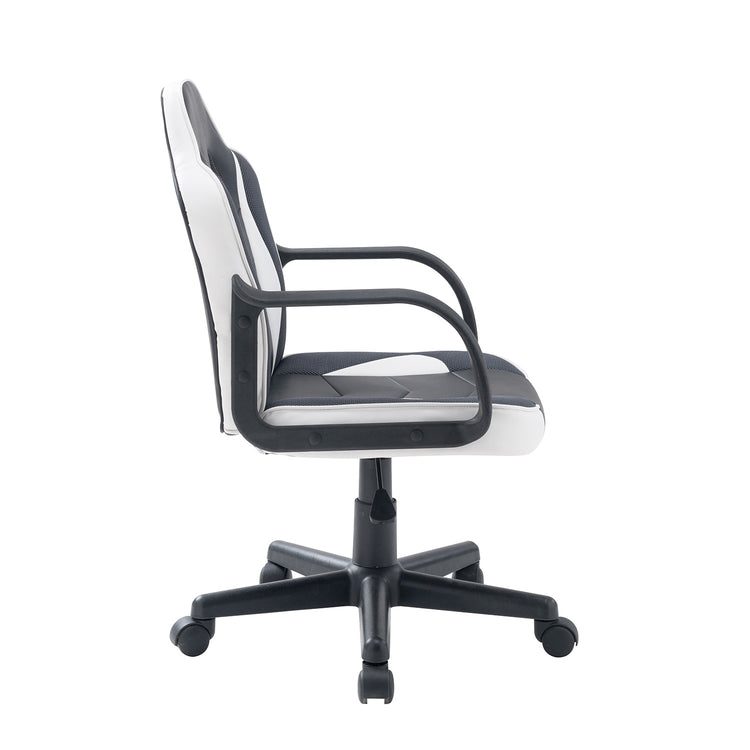 Assen - sedia gaming in pvc+pl e nylon bianco e nero