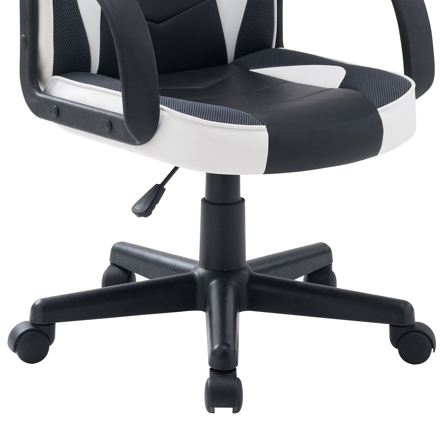 Assen - sedia gaming in pvc+pl e nylon bianco e nero