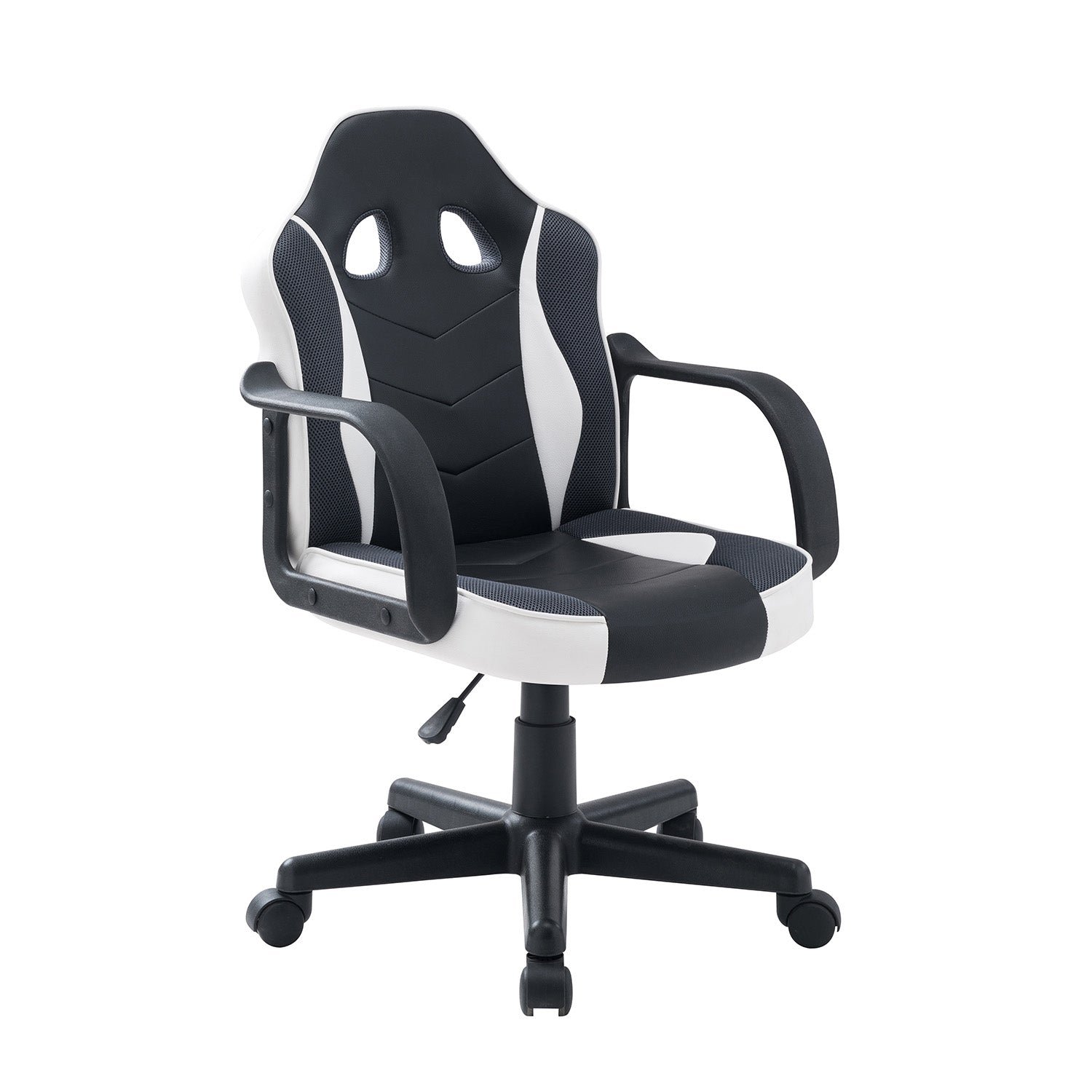 Assen - sedia gaming in pvc+pl e nylon bianco e nero