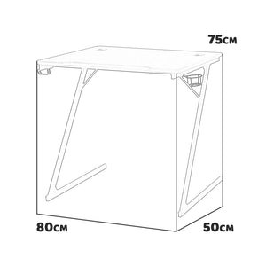 Flame - scrivania gaming - 80x50x75h cm nero e bianco