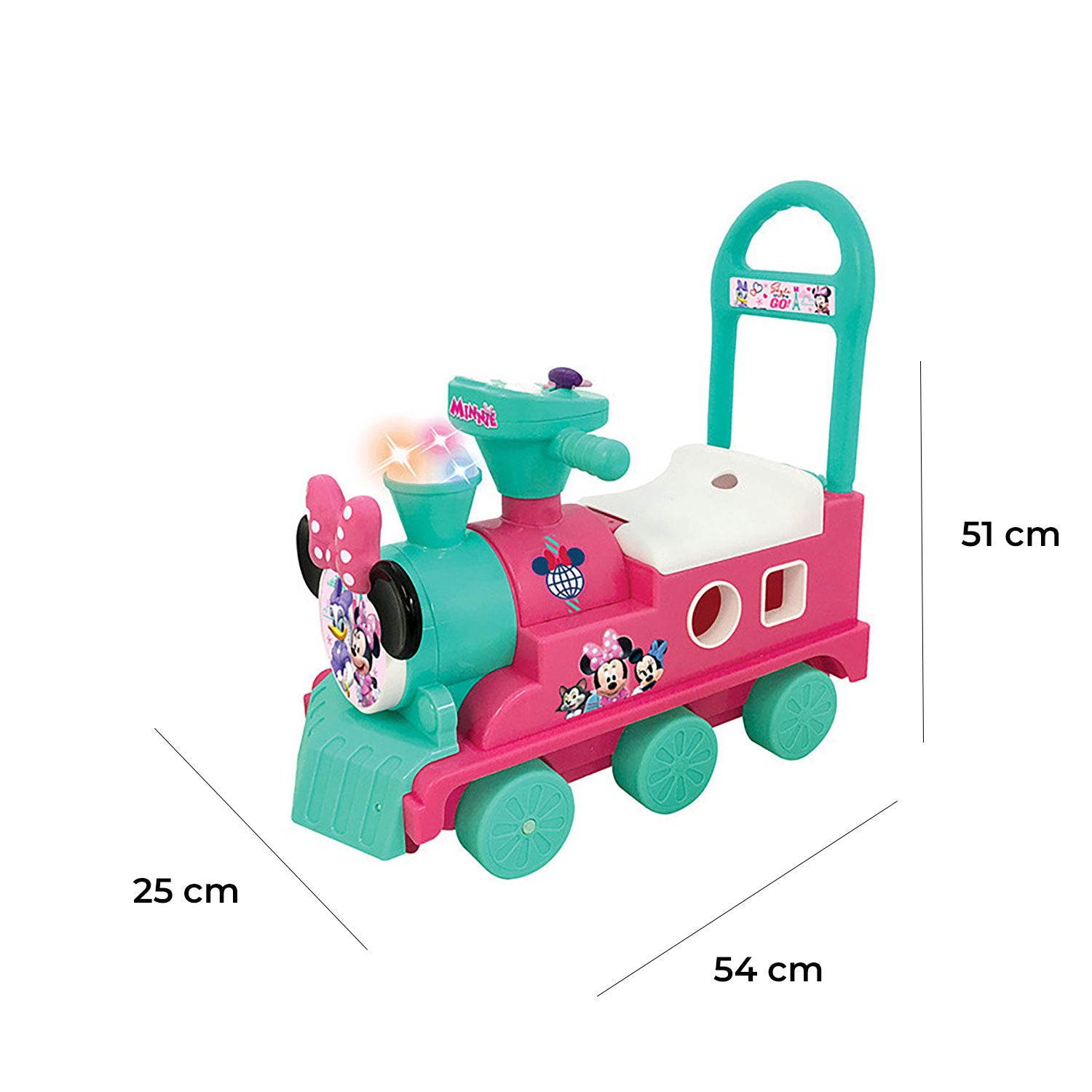 Treno Cavalcabile 54x25x51 cm per Bambini Minnie Rosa