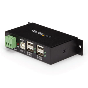 Startech.com hub usb 2.0 industriale in metallo a 4 porte con protezione da sovracorrenti - montabile - ST4200USBM