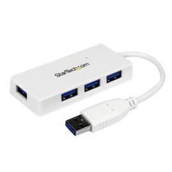 Startech.com hub portatile mini usb 3.0 superspeed a 4 porte - perno e concentratore per ultrabook usb 3.0 con cavo integrato - bianco - ST4300MINU3W