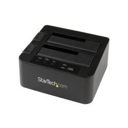 Startech.com docking station per hard disk a 2 slot - duplicatore standalone usb 3.0 (5 gbps)/esata per ssd/hdd sata iii 2.5/3.5", clonatore di hard drive con carica dall'alto - SDOCK2U33RE