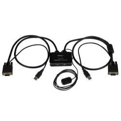 Startech.com switch commutatore kvm usb vga a 2 porte - alimentato via usb con pulsante di commutazione a distanza - SV211USB