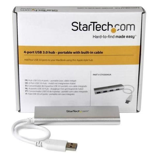 Startech.com hub usb a 4 porte, da usb a a 4 porte usb-a, usb 5gbps, design robusto, alimentazione via bus, hub usb 3.0 portatile per notebook - ST43004UA