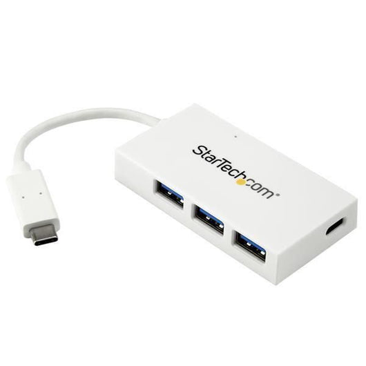 Startech.com hub usb-c a 4 porte usb 3.0 - perno e concentratore usb tipo c con 1x usb-c e 3x usb-a - bianco - HB30C3A1CFBW