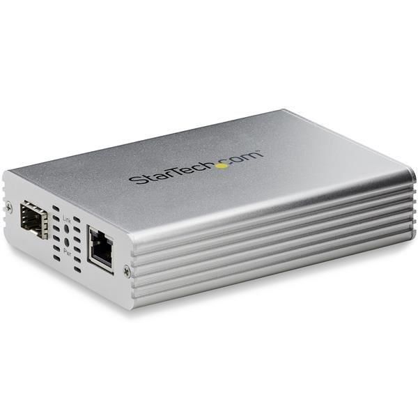 Startech.com convertitore multimediale ethernet in fibra 10gbe per rete 10gbps nbase-t sfp a rj45 multigigabit monomodale / multimodale fibra ottica a rame rete ethernet a ponte in fibra - MCM10GSFP