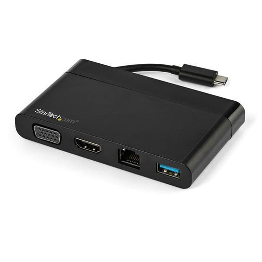 Startech.com adattatore multiporta usb c con hdmi, vga, gigabit ethernet e usb 3.0 - mini dock hub usb c a hdmi 4k o vga 1080p display - docking station da viaggio usb type-c per laptop usb-c - DKT30CHVCM