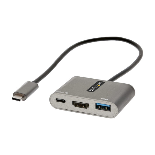 Startech.com adattatore multiporta usb c - usb-c a hdmi 4k - 100w pd pass-through - hub usb 3.0 5gbps (1xtype-c/1xa) - mini dock usb-c - dock usb-c da viaggio - docking station portatile per laptop - CDP2HDUACP2