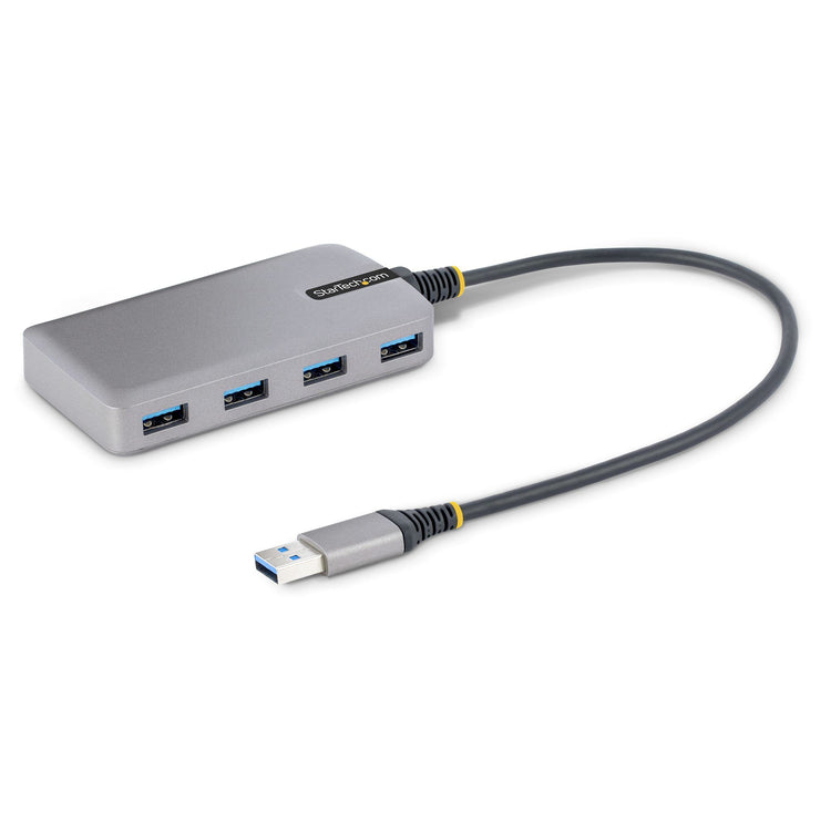 Startech.com hub usb a 4 porte - hub usb 3.0 5gbps alimentato via bus - hub splitter da usb-a a 4x usb-a portatile per desktop/notebook con ingresso di alimentazione ausiliaria opzionale - cavo da 30 cm - 5G4AB-USB-A-HUB