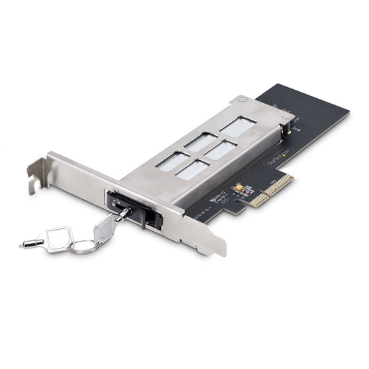 Startech.com rack rimovibile per ssd m.2 nvme a pcie x4 / backplane mobile per slot di espansione pci express, installazione senza attrezzi, alloggiamento pcie 4.0/3.0 hot-swap, blocco a chiave - M2-REMOVABLE-PCIE-N1