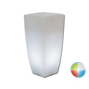 Vaso Agave Quadrato Con Led Multicolor Batteria H 90 40x40Cm