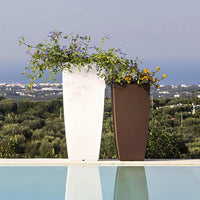 Vaso Agave In Resina Quadrato Grigio H90 40x40Cm