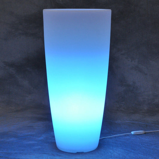 Vaso Agave Tondo Con Led Multicolor Batteria Solare H 70 Ø 33Cm