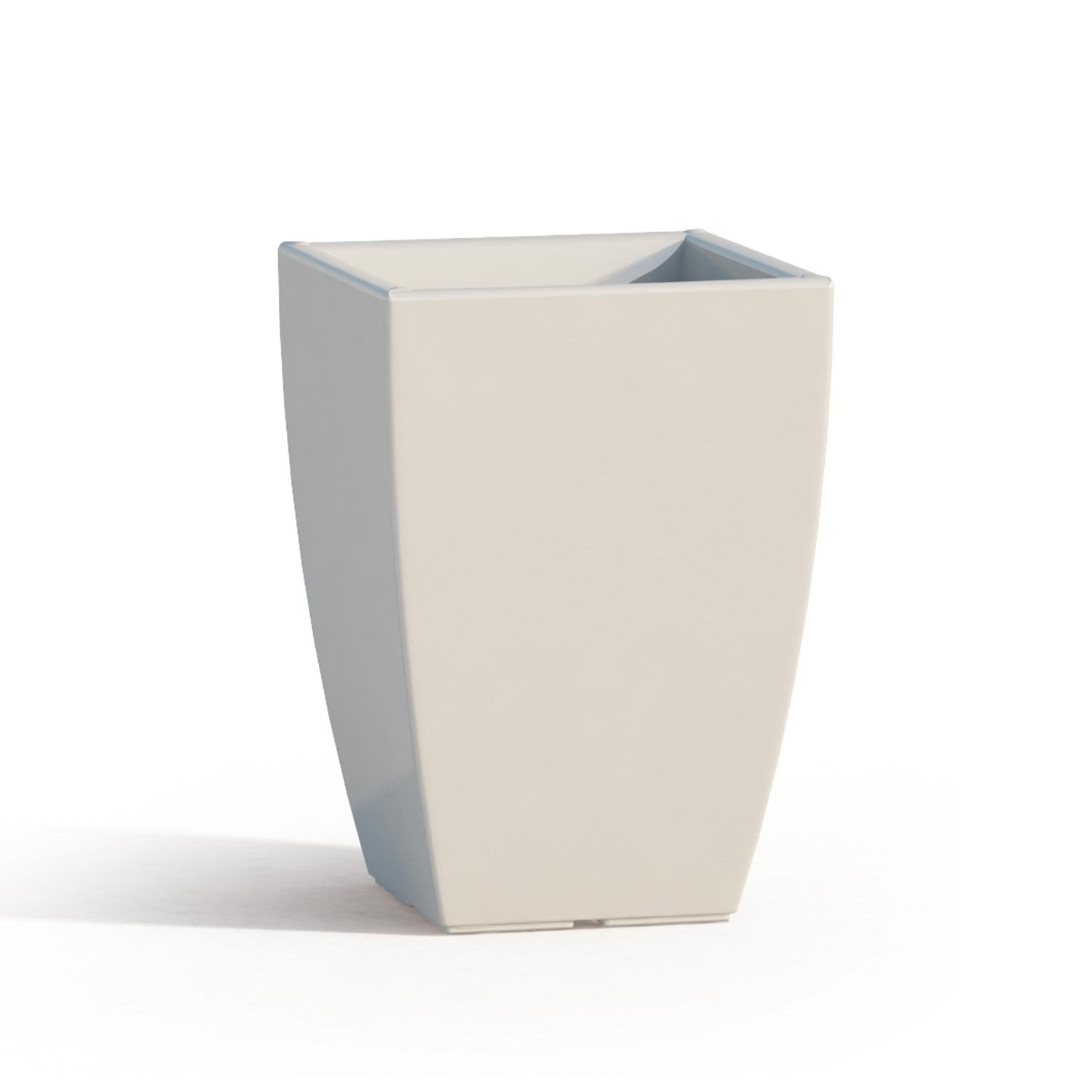 Vaso Parodia Resina Quadrato Bianco H50 33x33Cm