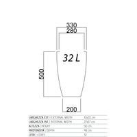 Vaso Parodia Resina Quadrato Bianco H50 33x33Cm