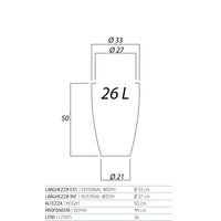 Vaso Parodia Resina Tondo Marrone H50 Ø 33Cm