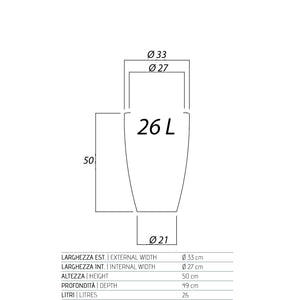 Vaso Parodia Resina Tondo Marrone H50 Ø 33Cm