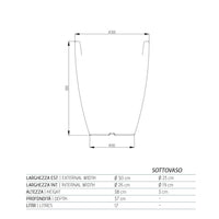 Vaso Aloe In Resina Tondo Bianco H38 Ø 30Cm