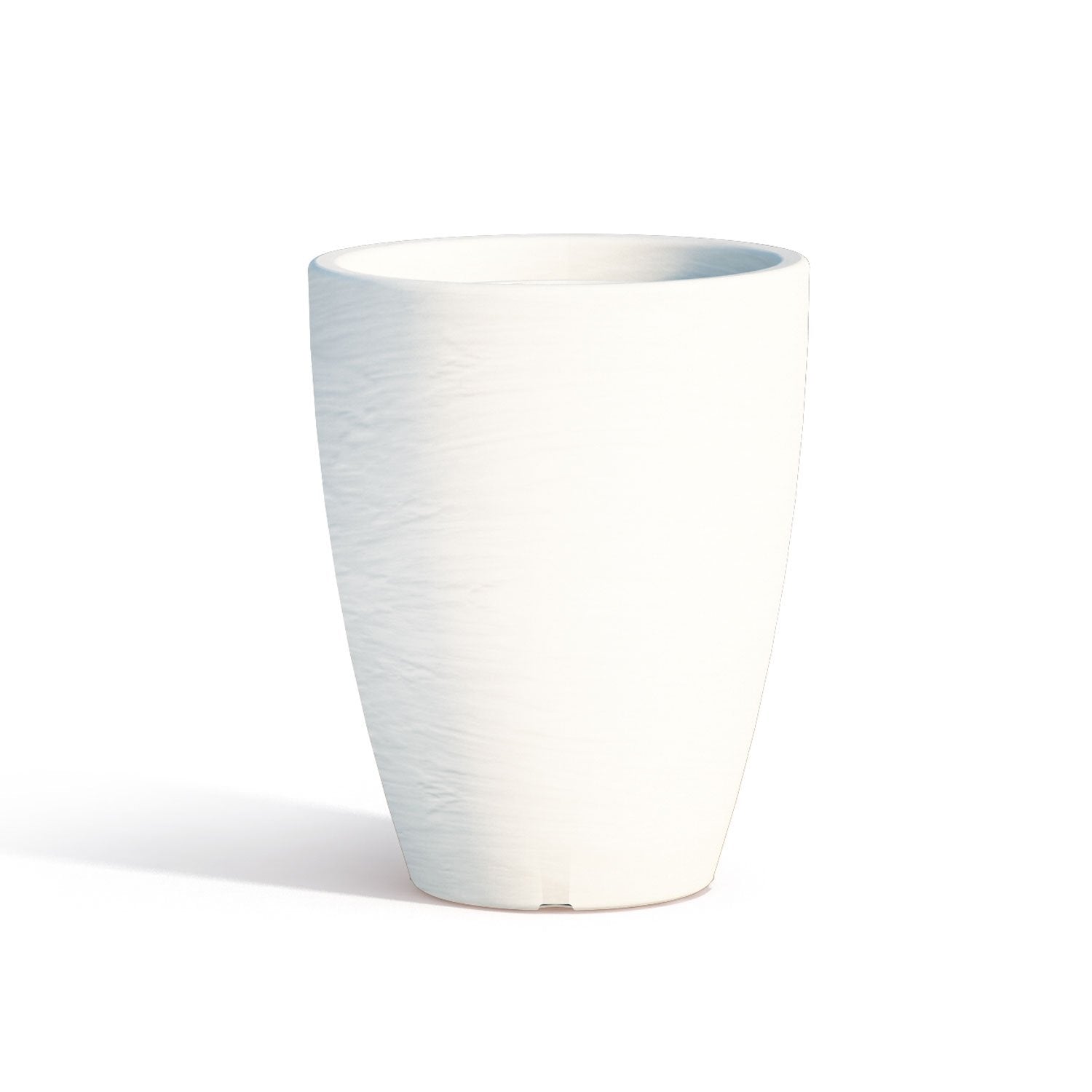 Vaso Con Sottovaso Aloe Tondo Bianco H38 Ø 30Cm