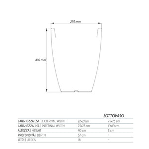 Vaso Con Sottovaso Aloe In Resina Quadr. Marrone