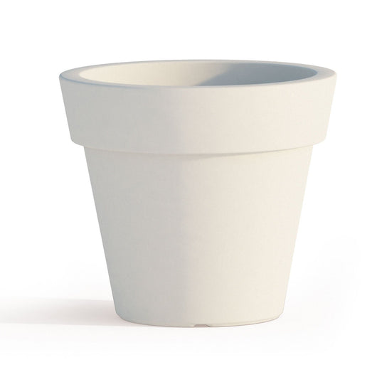 Vaso e Sottovaso Begonia In Resina Tondo H45 Bianco Ø 50Cm