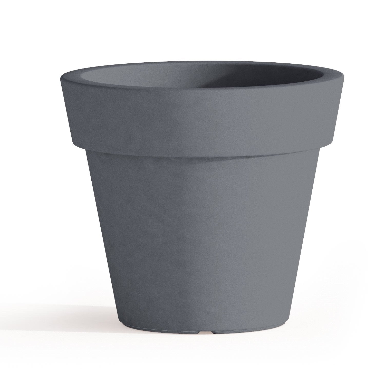 Vaso e Sottovaso Begonia In Resina Tondo H45 Grigio Ø 50Cm