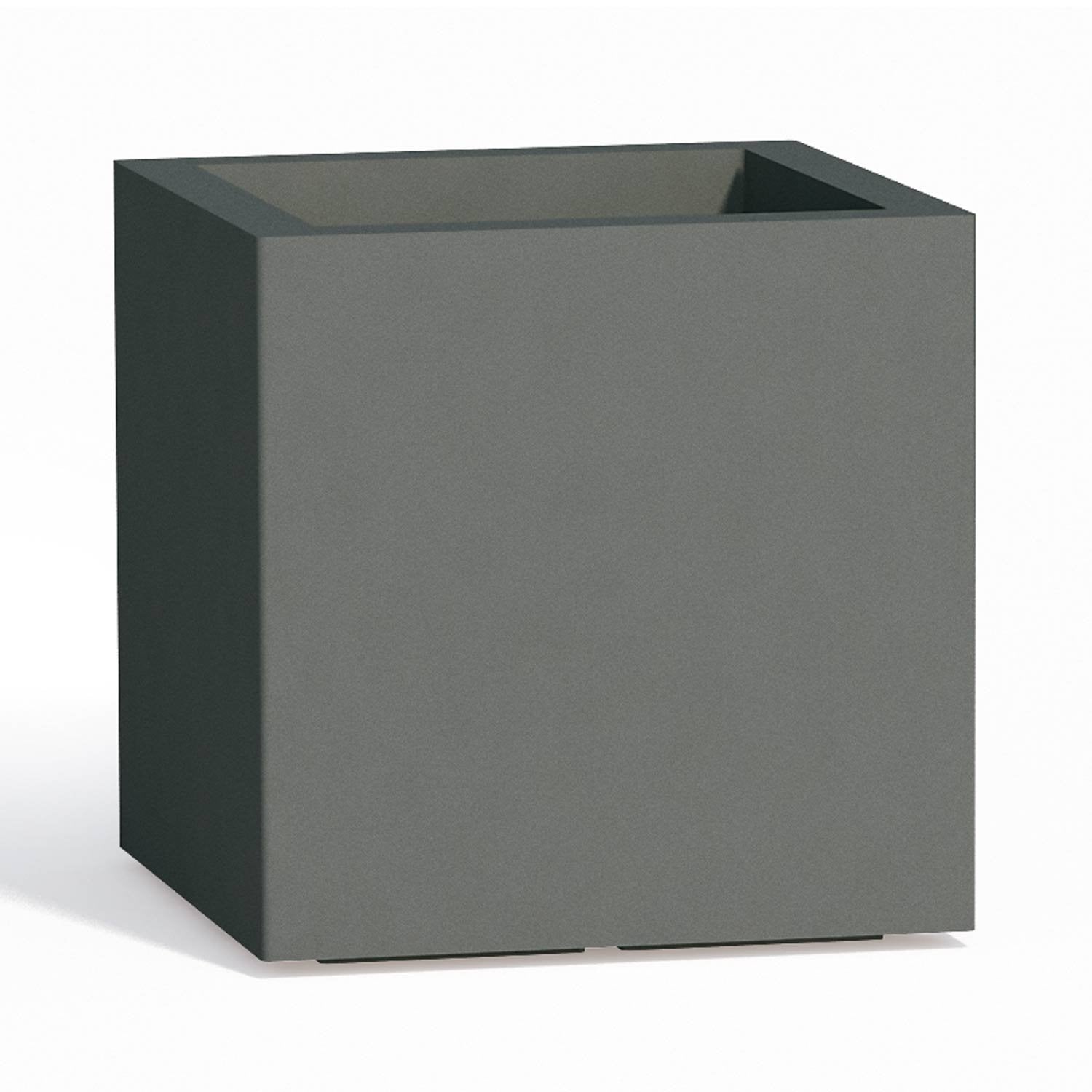 Vaso Cube In Resina Quadrato H40 Grigio 40x40Cm