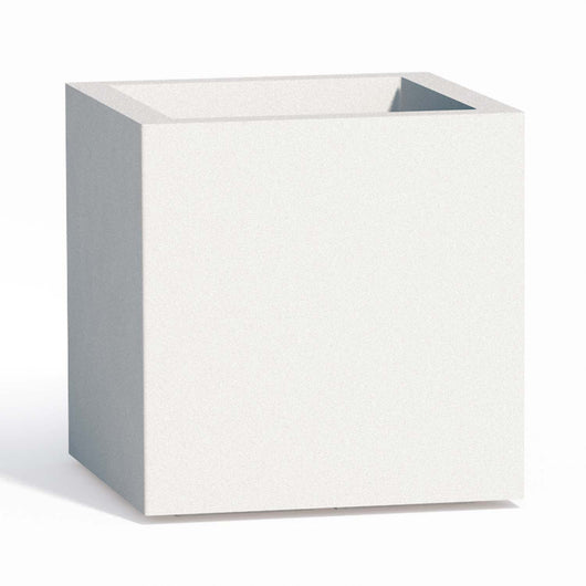 Vaso Cube In Resina Quadrato H40 Bianco 40x40Cm