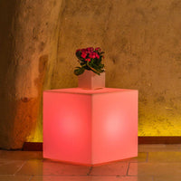 Lampada Cubo In Resina Quadrato H40 Luce Bianca 40x40Cm