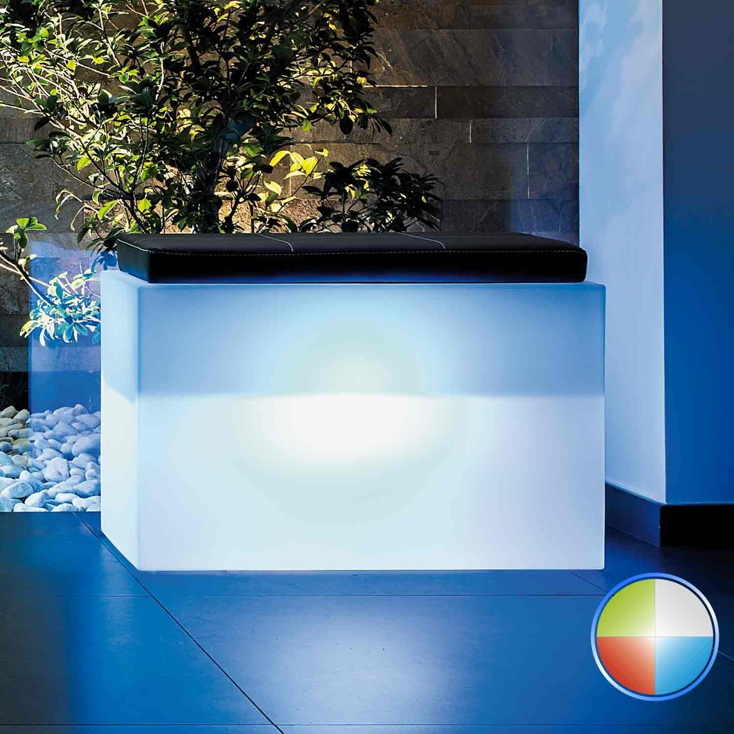 Panchetta Roomy In Resina Rettangolare 80x35 CM Led Multicolor