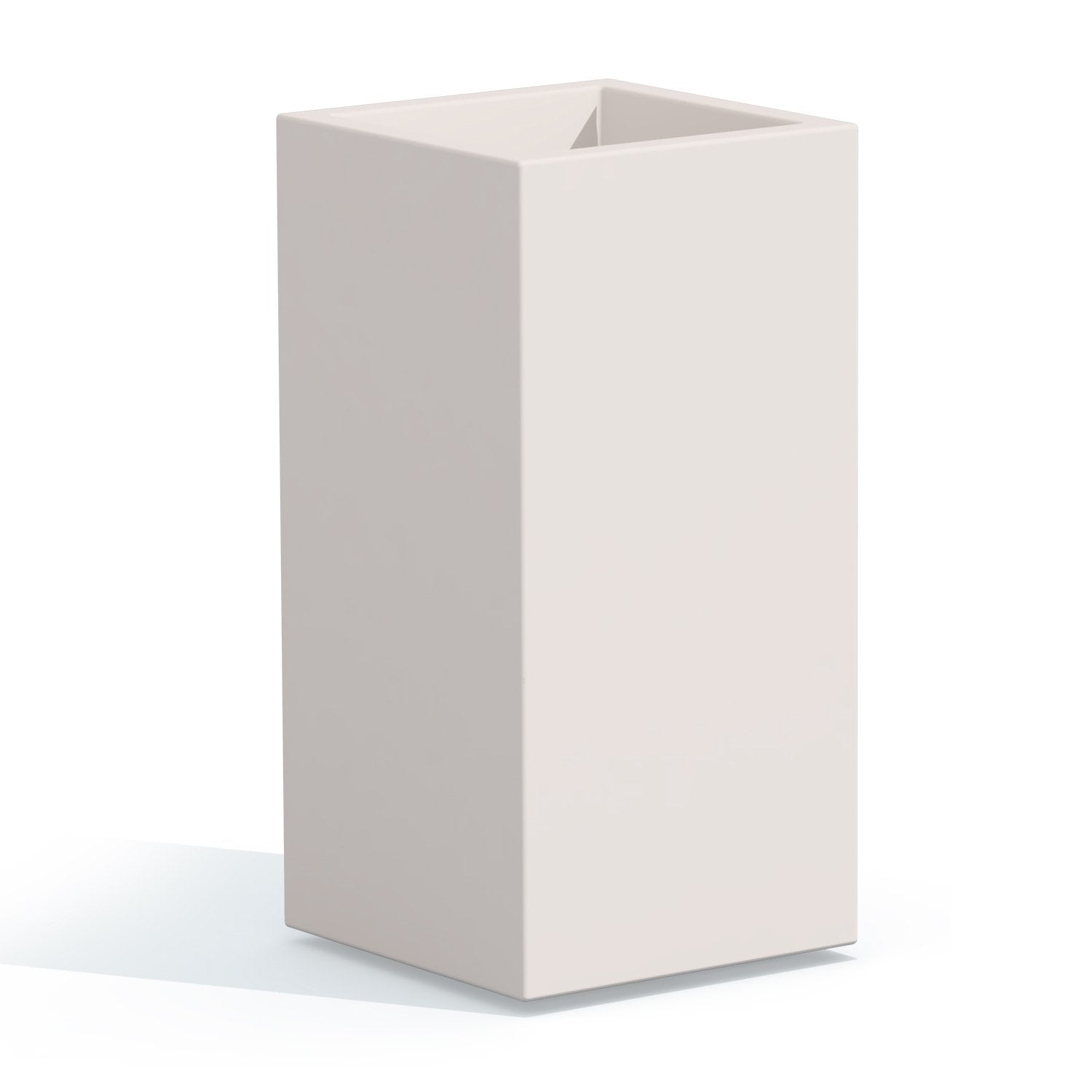 Vaso in resina cm H80 40x40 cm colore Bianco mod. Cube Top