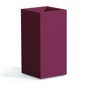 Vaso in resina cm H80 40x40 cm colore Viola mod. Cube Top