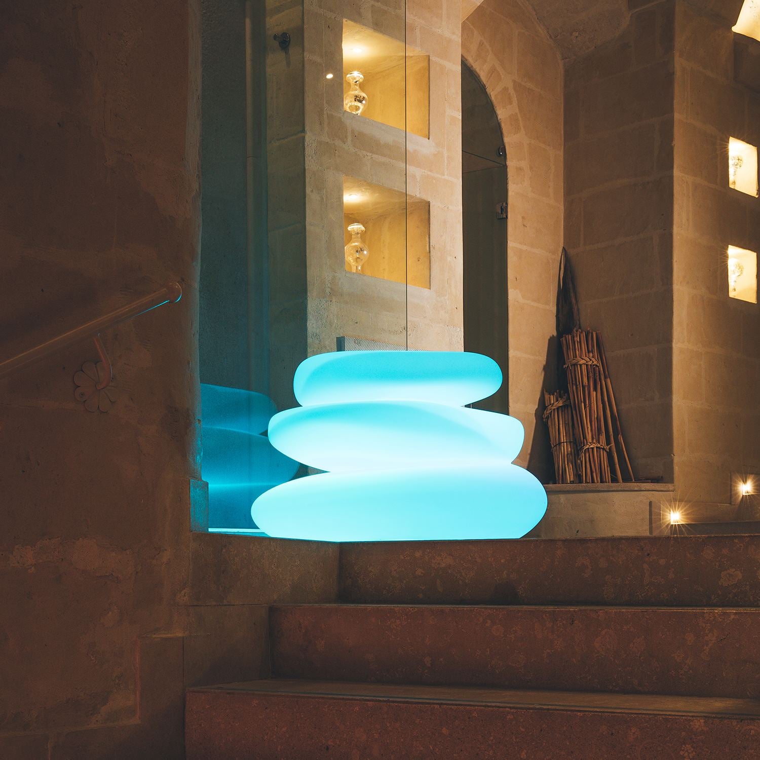 Complemento d'arredo luminoso lampada Led Luce Blu mod. Eden Bright