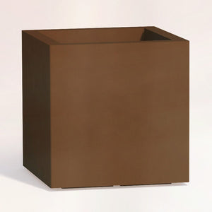 Vaso Cube In Resina Quadrato H40 Bronzo 40x40Cm mod. Cube Quadrato