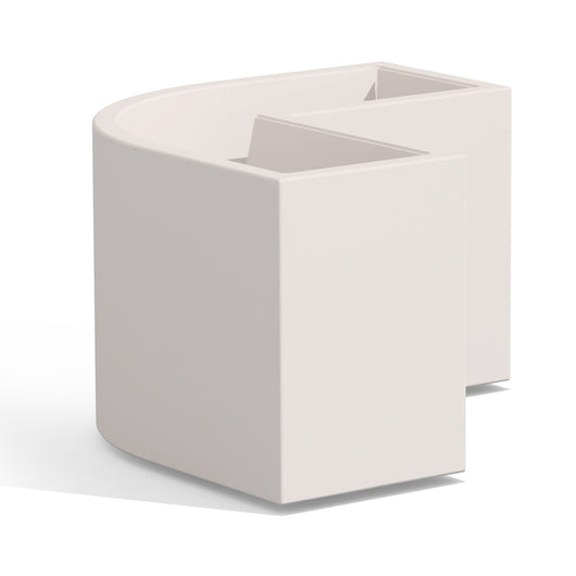 Vaso Fioriera In Resina Curvo Angolare H 50 Bianco mod. Flowerpot Angolare