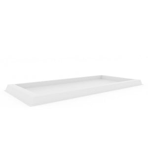 Sottovaso rettangolare 108x49 colore Bianco in resina per fioriera mod. Matera