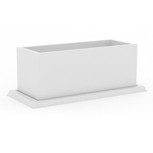 Sottovaso rettangolare 108x49 colore Bianco in resina per fioriera mod. Matera