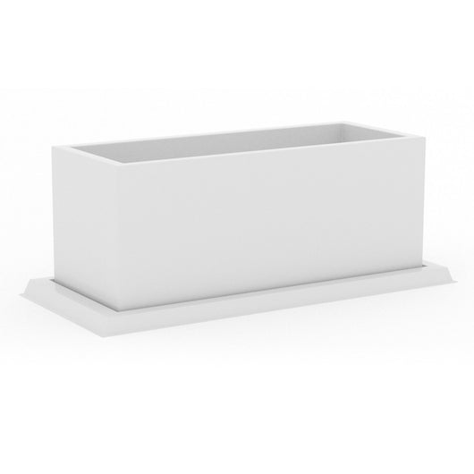 Sottovaso rettangolare 108x49 colore Bianco in resina per fioriera mod. Matera