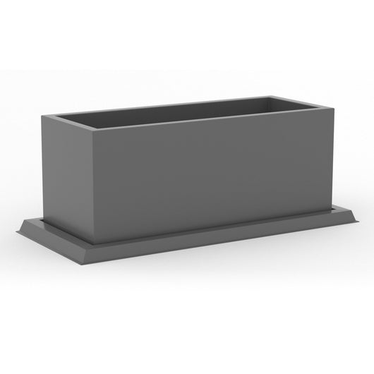 Sottovaso rettangolare 108x49 colore Grigio in resina per fioriera mod. Matera