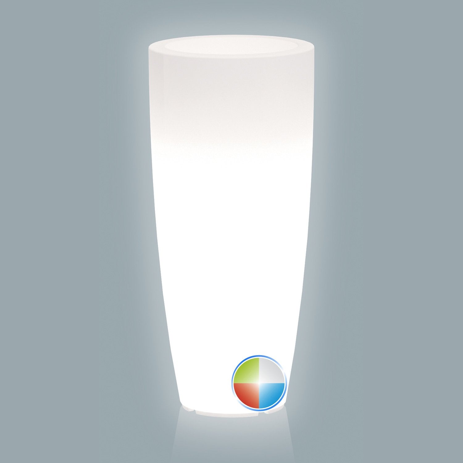 Vaso Agave Tondo Con Led Multicolor Batteria Solare H 90 Ø 40Cm