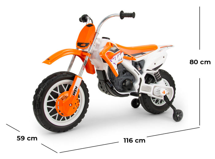 Moto Elettrica per Bambini 12V KTM SX Cross Arancione e Bianca