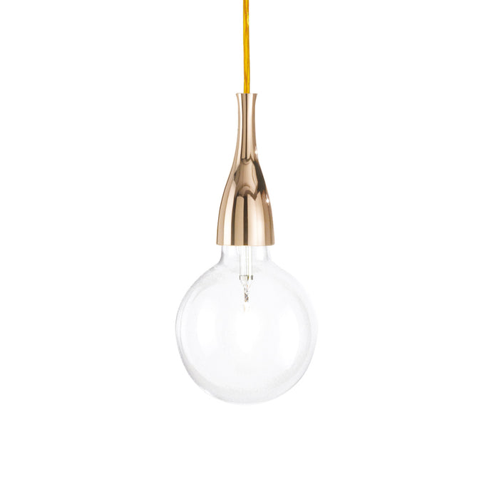 Sospensione Moderna Minimal Metallo Oro 1 Luce E27 8W 3000K Luce Calda