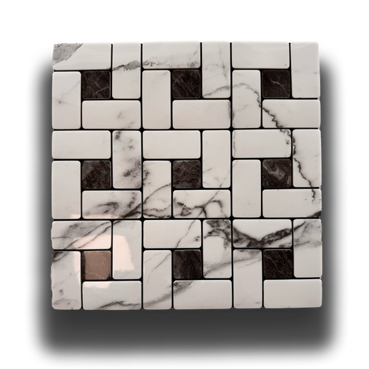 Piastrelle 3D Autoadesive in PET acustiche e isolanti 30x30cm (4mm spessore) MOSAICO MARMO B&W