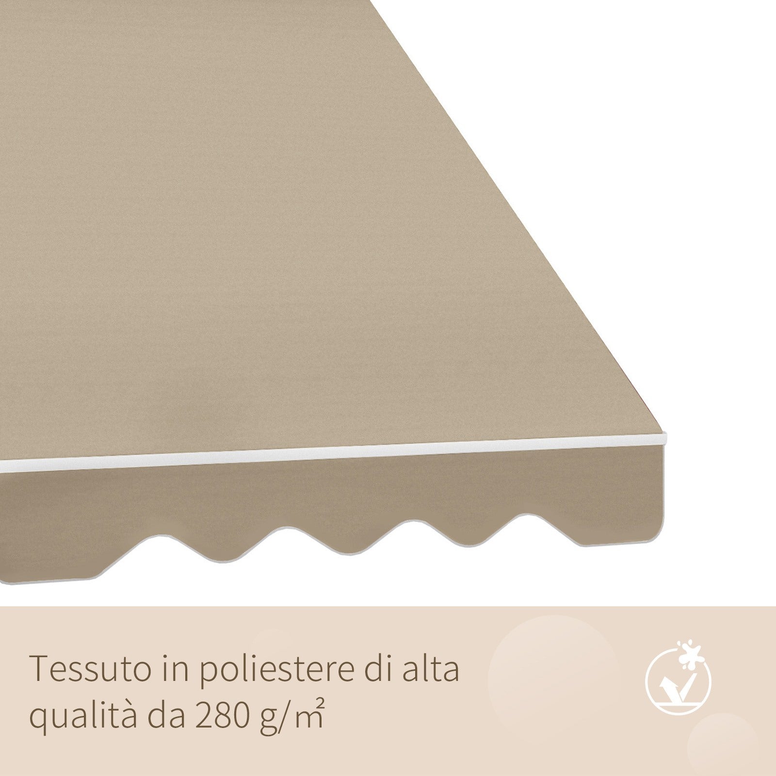 EasyComfort Tenda da Sole Avvolgibile a Parete a Caduta, Beige, 180x70cm