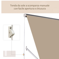 EasyComfort Tenda da Sole Avvolgibile a Parete a Caduta, Beige, 180x70cm