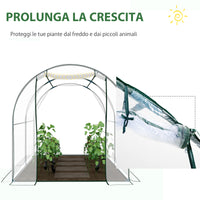 EasyComfort Serra Tunnel da giardino, Serra da Balcone per Piante e Orto con Copertura in PVC, Porta Avvolgibile e Telaio in Acciaio, 2x2.5x2m