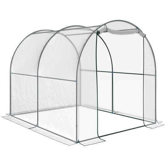 EasyComfort Serra Tunnel da giardino, Serra da Balcone per Piante e Orto con Copertura in PVC, Porta Avvolgibile e Telaio in Acciaio, 2x2.5x2m