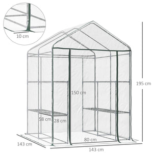 Serra da Giardino in PVC Trasparente 143x143x195 cm